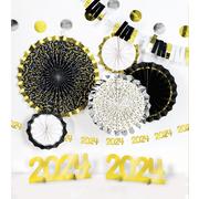 Black, Silver & Gold Graduation 2024 Room Decorating Kit, 10pc