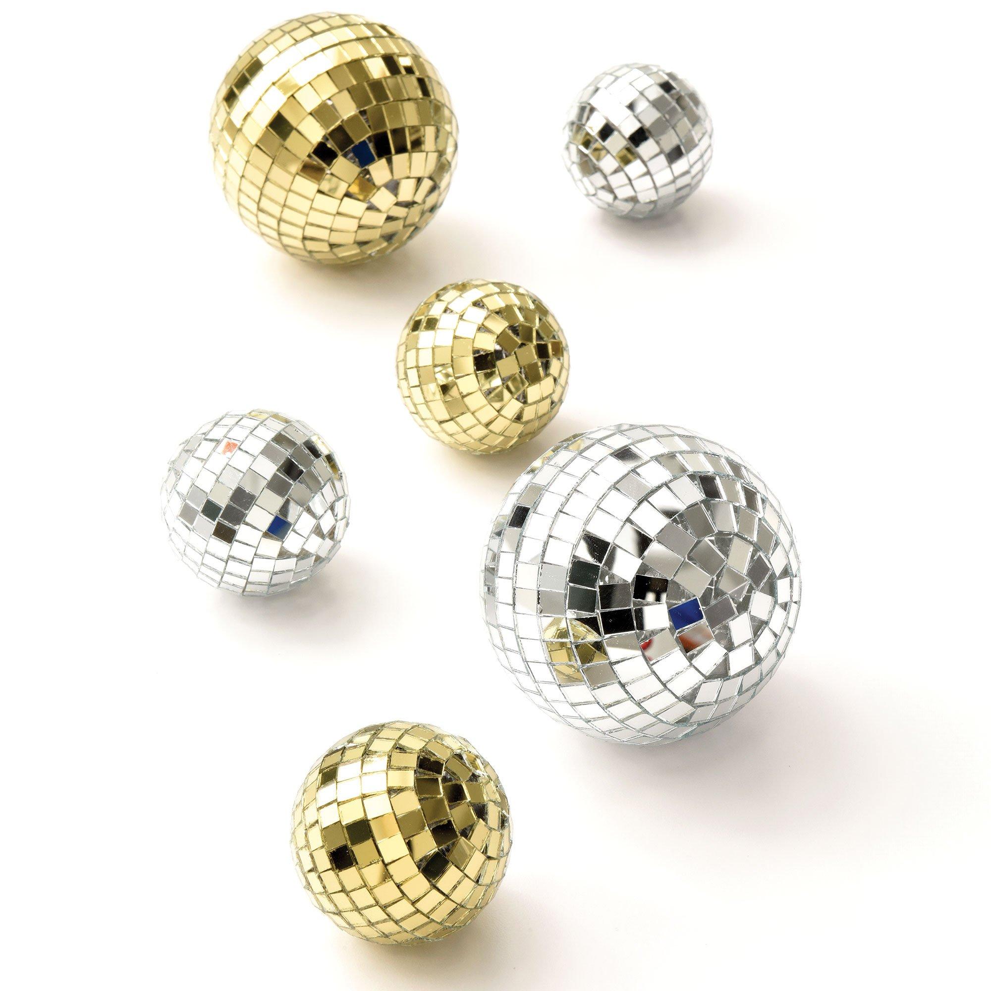6/12pcs Mini Disco Ball Party Decorations Silver Mini Plastic Ornaments  Small Disco Balls For Wedding Party