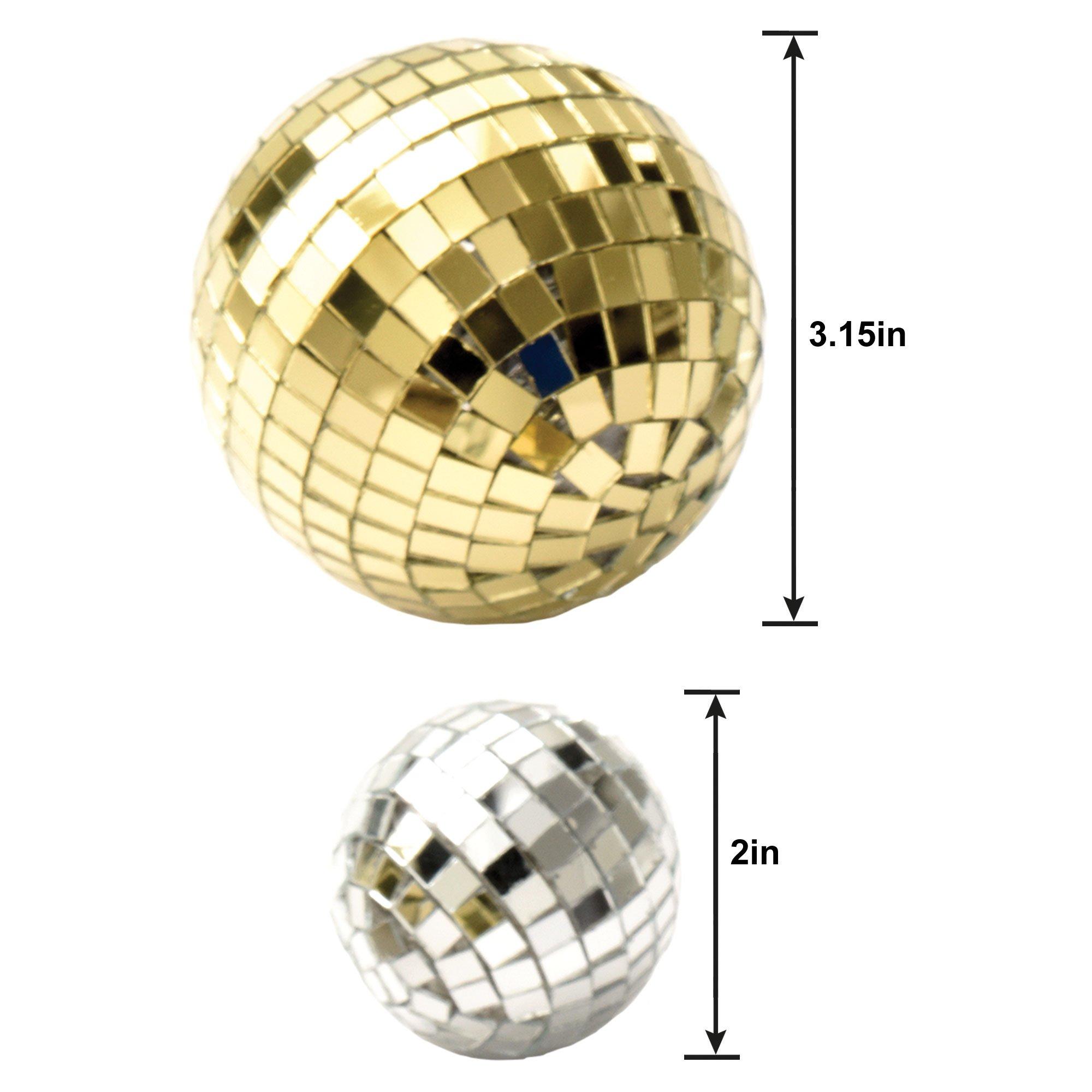 Mini Gold & Silver Disco Balls, 6ct