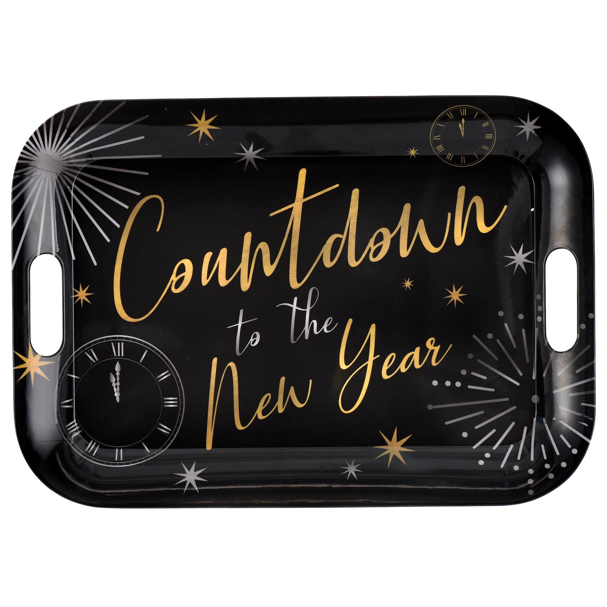 New Year's Countdown Melamine Serving Tray, 18.5in x 13in