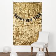 Gold Sequin New Year's Eve Backdrop Kit, 4ft x 6ft, 2pc