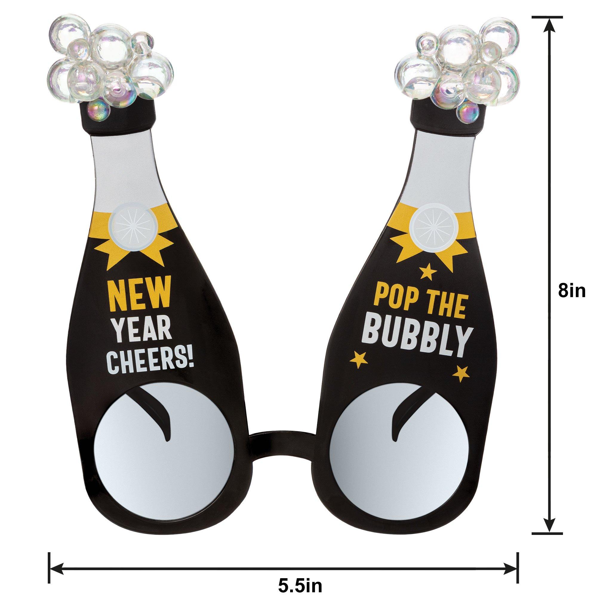 New Year's Eve Champagne Bottle Glasses