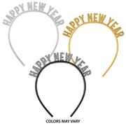 Glitter Happy New Year Plastic Headband
