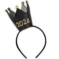 Glitter Black & Gold 2024 Crown Headband