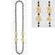 Black & Gold 2024 Plastic Bead Necklace, 44in