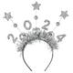 Glitter Silver Disco Ball 2024 Tinsel Headband