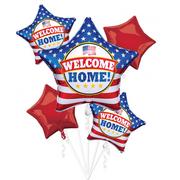 Patriotic Welcome Home Foil Balloon Bouquet, 5pc