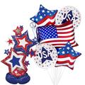 AirLoonz Patriotic Star Cluster & American Flag Balloon Bouquet Kit, 6pc