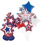 AirLoonz Patriotic Star Cluster Set & Patriotic Stars Balloon Bouquet, 5pc