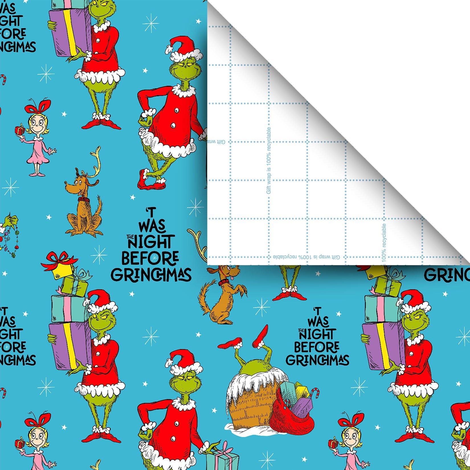 Grinch Wrapping Paper, Large Wrapping Paper Roll, Full Roll