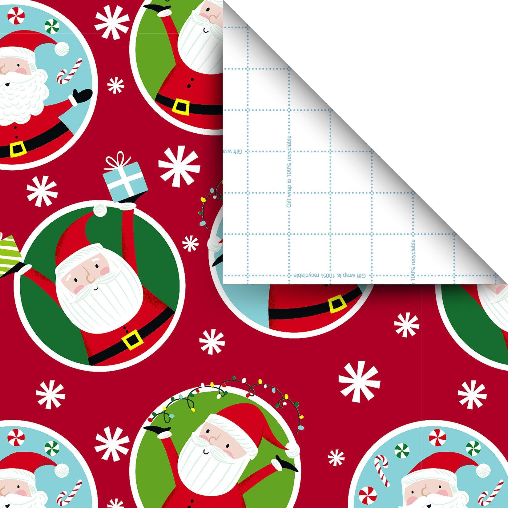 4m 8m 12m 16m RED HO HO HO SANTA HOLLY WRAPPING PAPER CHRISTMAS PRESENT GIFT