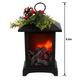 Faux Pine, Berry & Pine Cone Fireplace Holiday Lantern, 8.8in