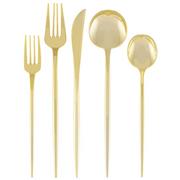 Gold Modern Premium Plastic Cutlery Set, 80pc, Service for 16