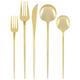 Gold Modern Premium Plastic Cutlery Set, 80pc, Service for 16