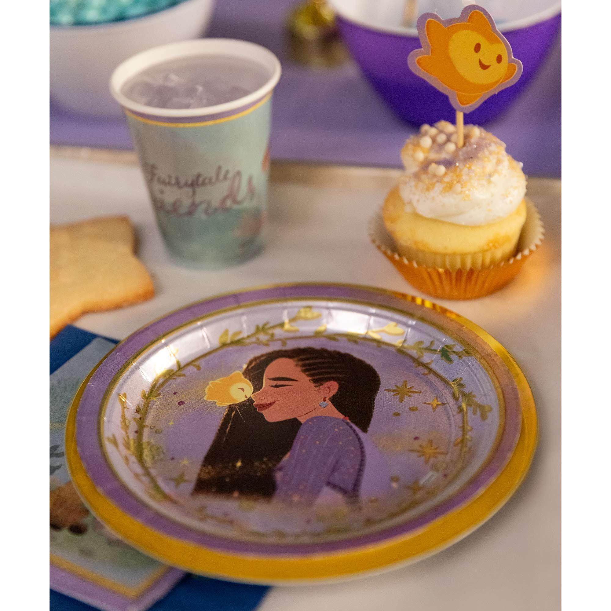 PartyCity Metallic Disney Wish Paper Dessert Plates, 7in, 8ct 