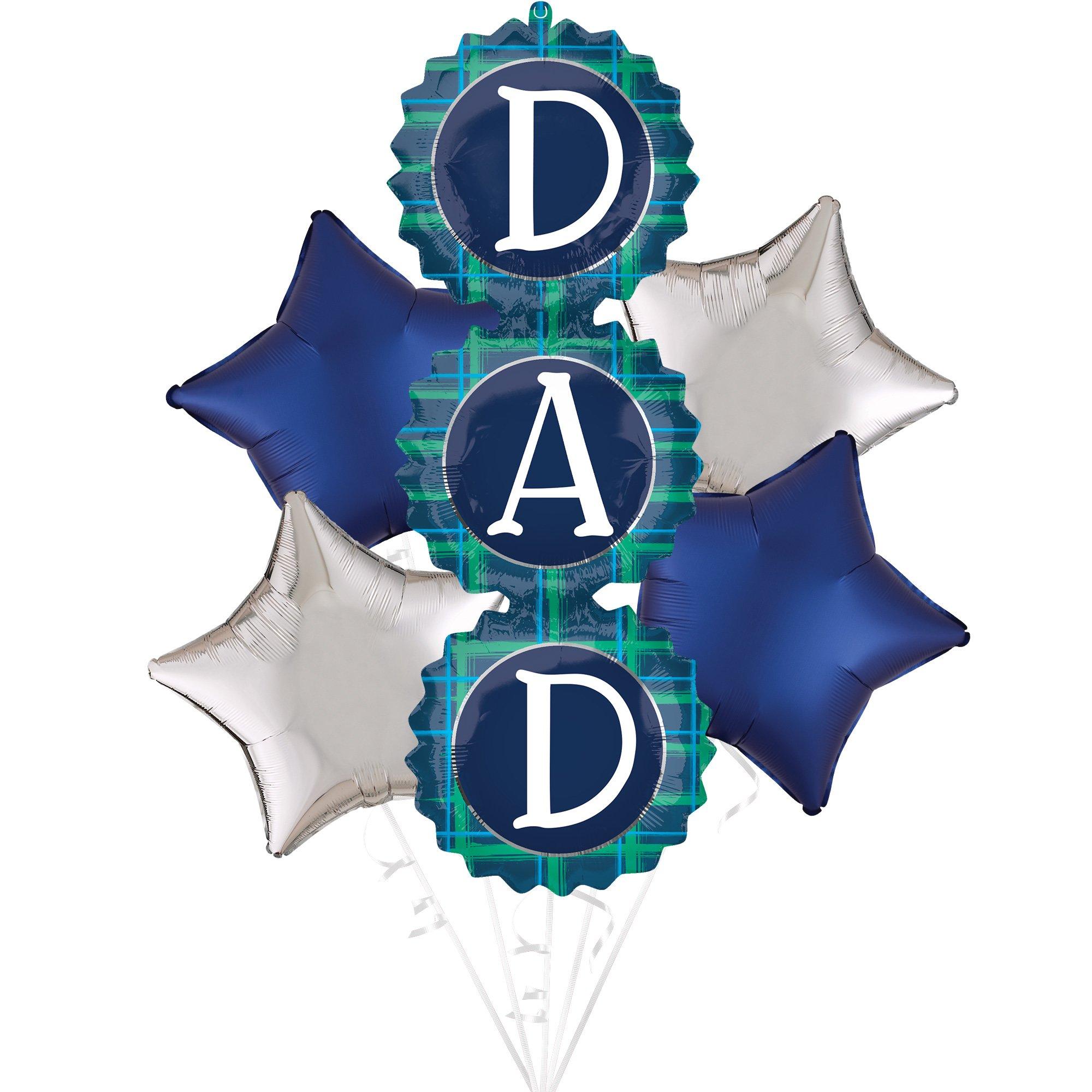 PartyCity Plaid Dad Father's Day Foil Balloon Bouquet, 5pc | Hamilton Place