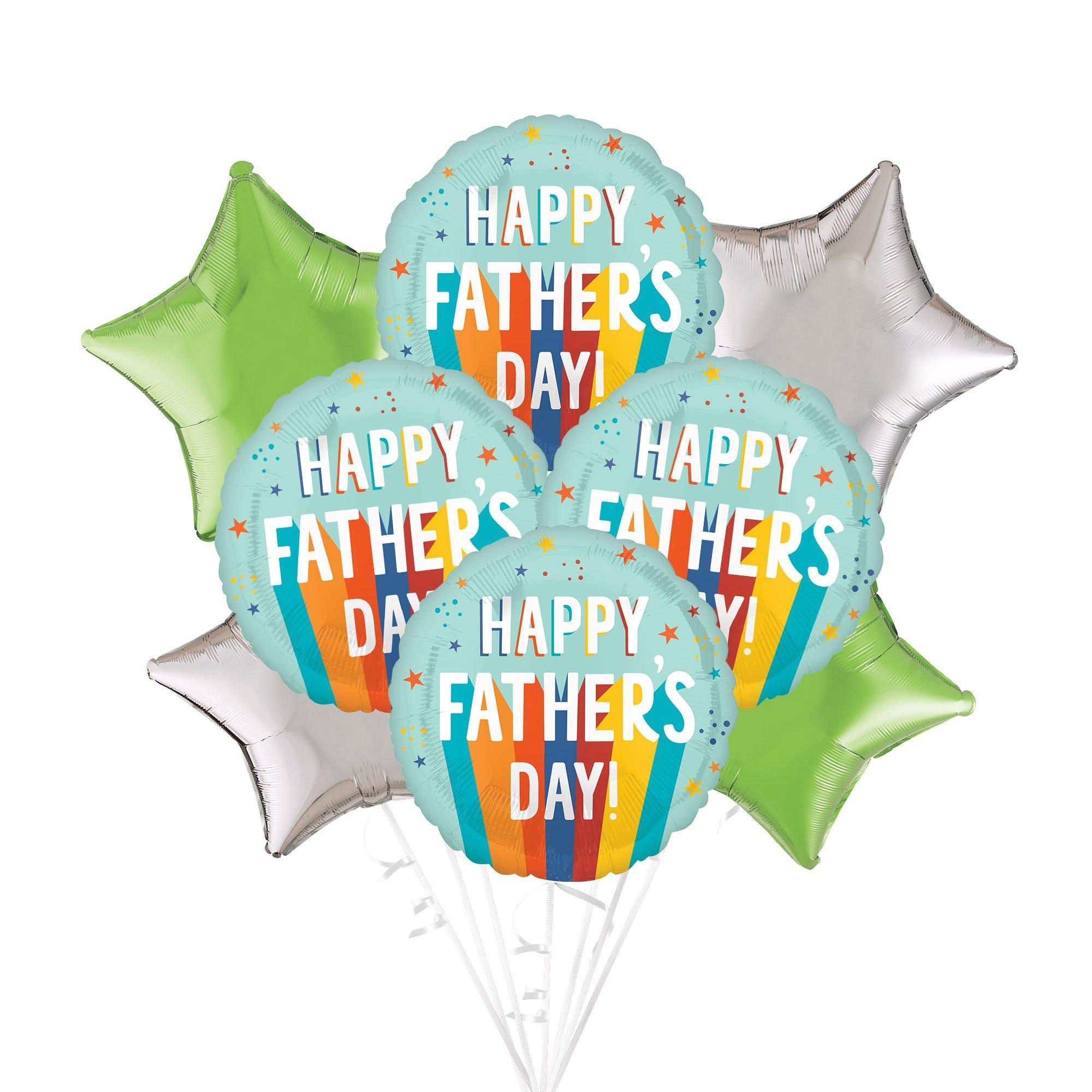 Colorful Father's Day Foil Balloon Bouquet, 7pc