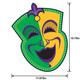 Double-Sided Mardi Gras Comedy & Tragedy Mask Cutout, 11.87in x 15.75in