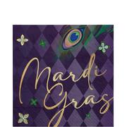 Mardi Gras Paper Lunch Napkins, 6.5in, 16ct - Masquerade Mask