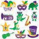 Mardi Gras Swamp Character Cardstock Cutouts, 12pc