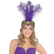 Over the Top Feather Bejeweled Mardi Gras Headband