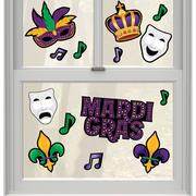 Mardi Gras Vinyl Cling Decals, 16pc