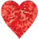 Red Paillette Heart Cutout, 15.3in x 15.5in