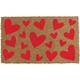 Red Hearts Coir & Vinyl Doormat, 29.5in x 17.75in