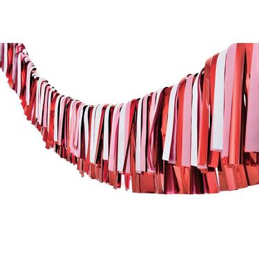 Pink Red & White 9' Fringe Garland | Party City