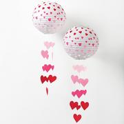 Light-Up Valentine's Day Hearts Paper Lanterns, 9.5in, 2ct