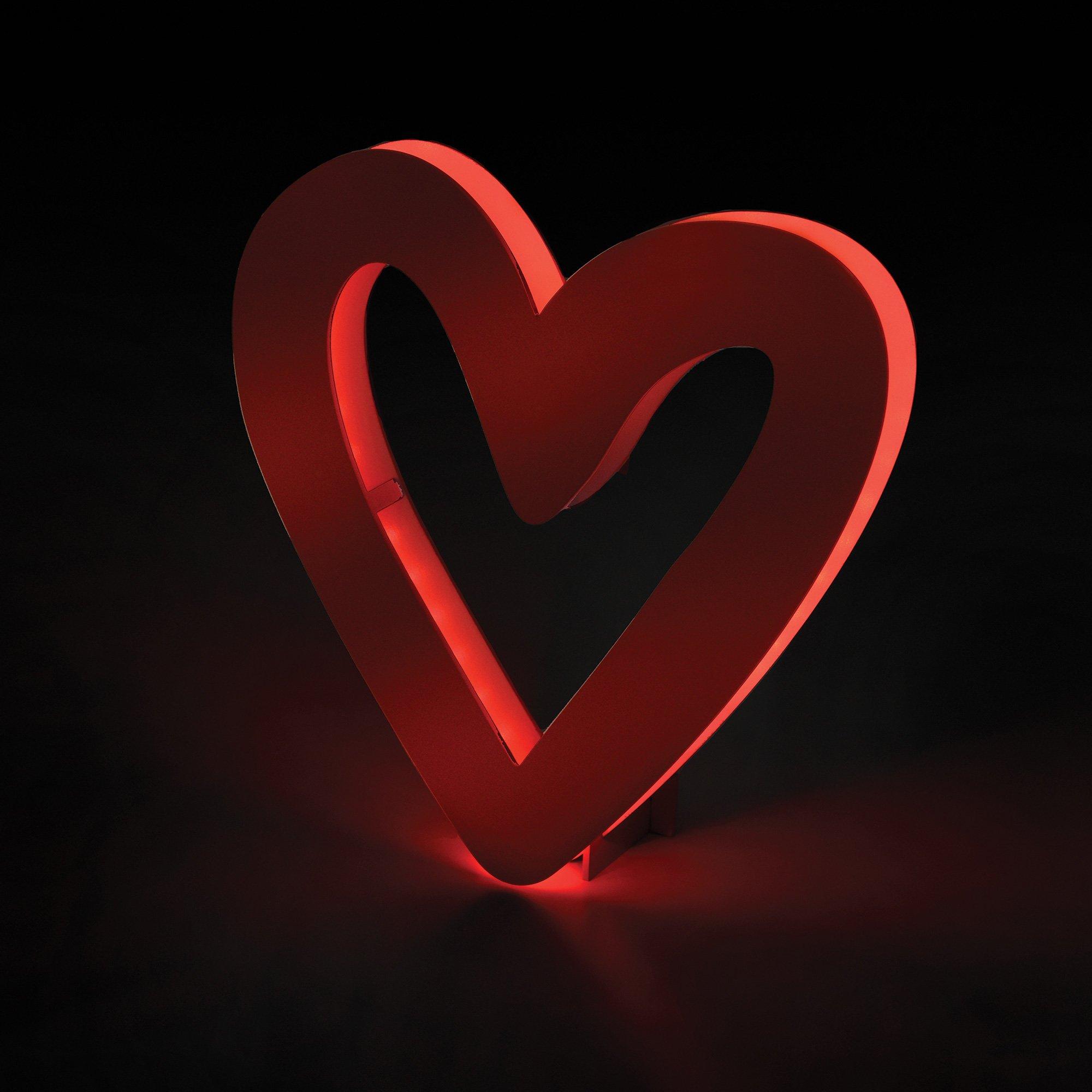 Light-Up Fiberboard Heart LED Sign, 10in