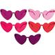 Pink, Purple & Red Heart Plastic Rimless Glasses, 10ct 