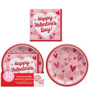 Valentine's Day Paper Lunch Plates (9in, 30ct) & Napkins (6.5in, 30ct)