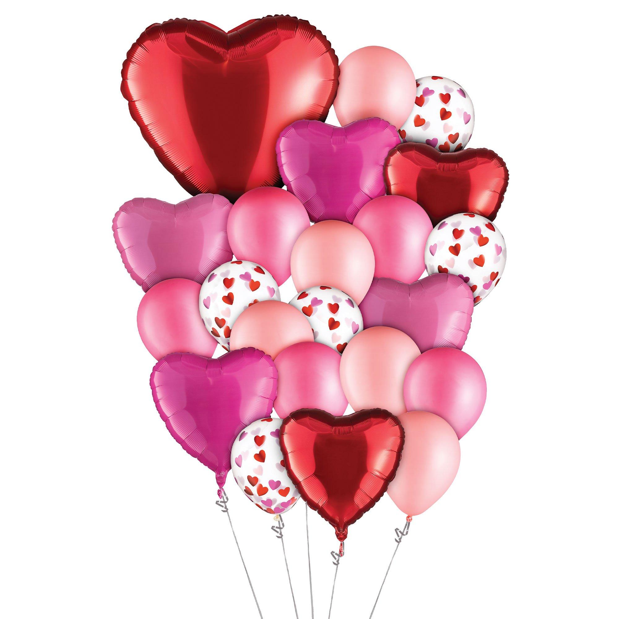Valentine's Day Foil & Latex Balloon Bouquet, 22pc
