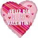 Pink Feliz Día de San Valentín Heart Foil Balloon, 28in - Hearts & Stripes