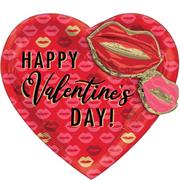 3D Kissy Lips Happy Valentine's Day Heart Foil Balloon, 28in