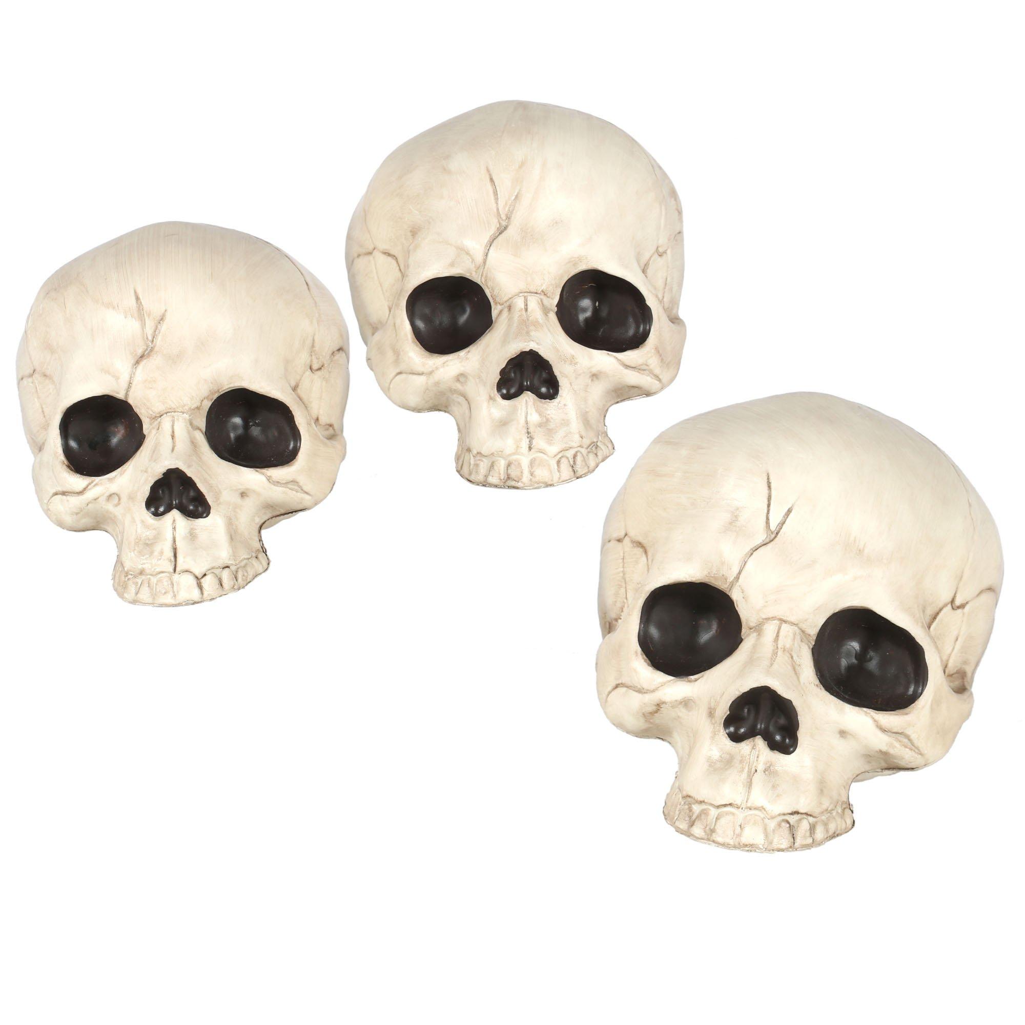 Partial Plastic Skulls, 5.25in, 3ct