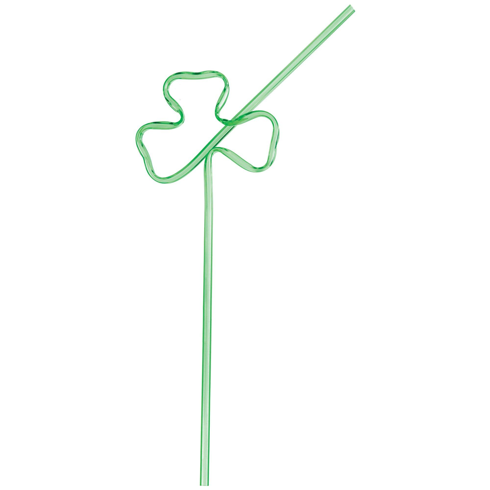 St. Patrick's Day Shamrock Straw, 11in