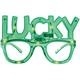 Light-Up Green Lucky Plastic Glasses
