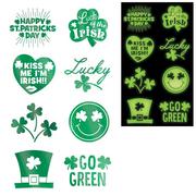 St. Patrick's Day Irish Luck Glow-in-the-Dark Tattoos, 2 Sheets, 16ct