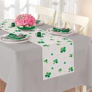 St. Patrick's Day Shamrocks Fabric Table Runner, 6ft