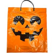 Jack-o'-Lantern Plastic Trick-or-Treat Bag, 14in x 15.5in