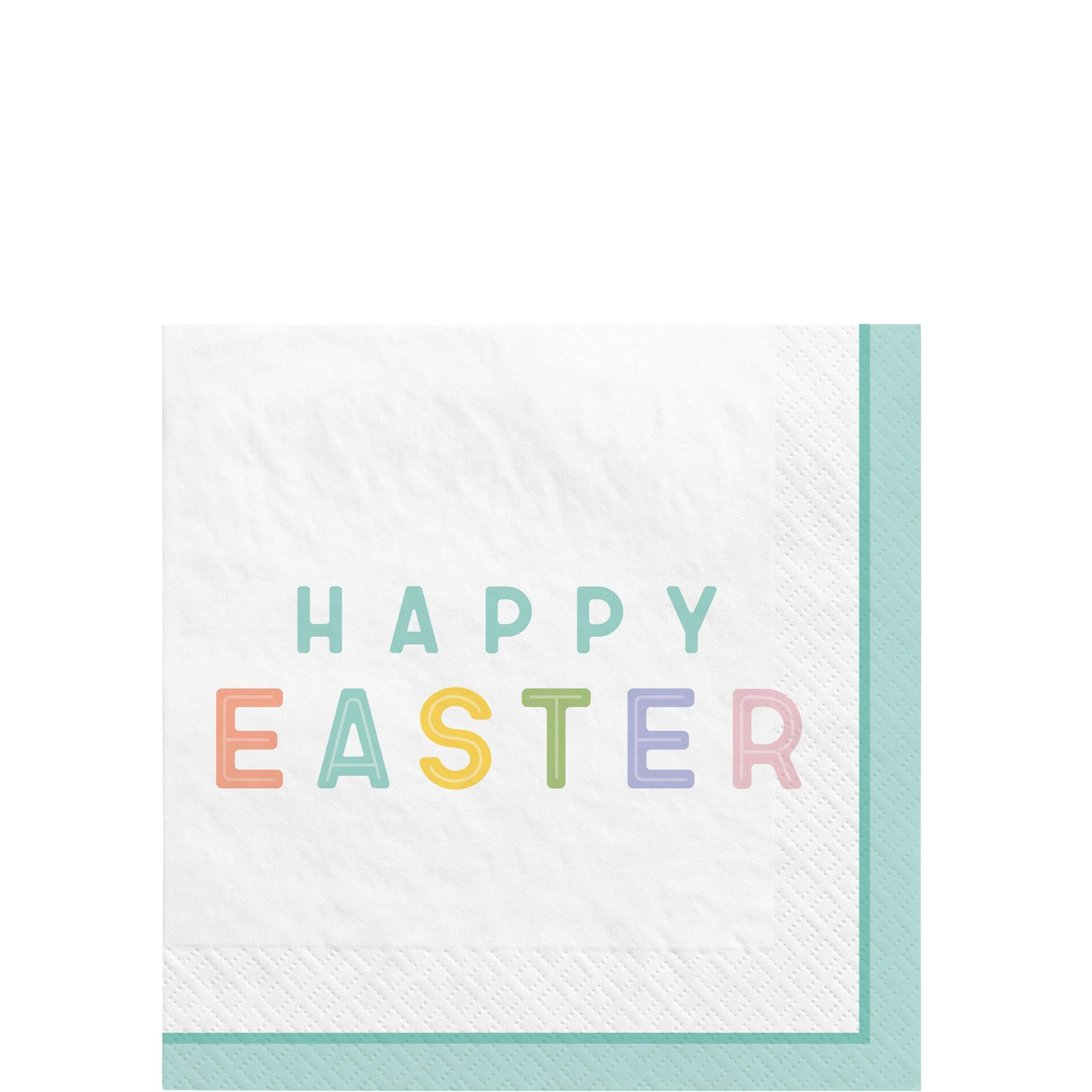 Happy Easter Paper Beverage Napkins, 5in, 16ct - Easter Wishes