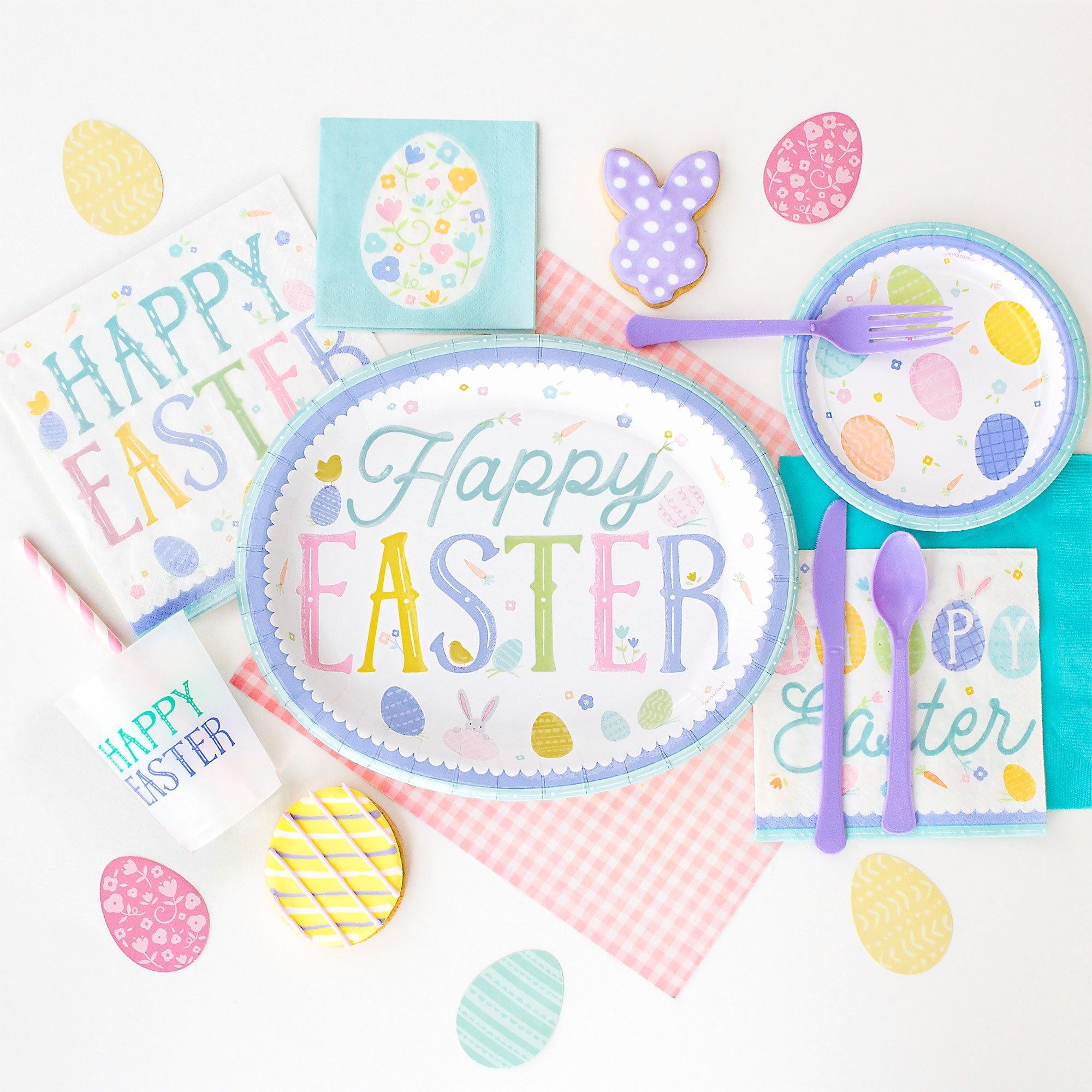 Hop This Way Easter Paper Dessert Plates, 7in, 8ct - Easter Wishes