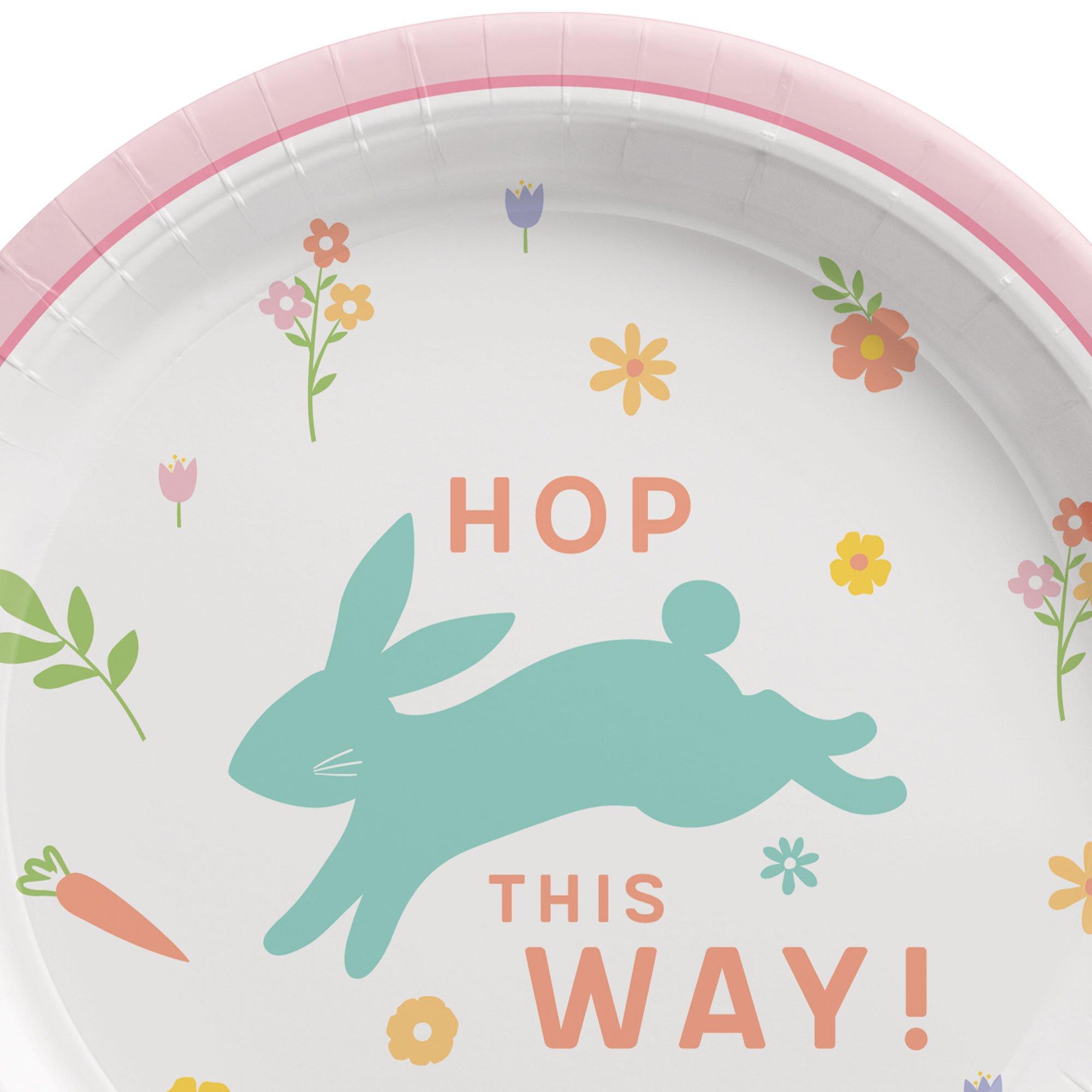 Hop This Way Easter Paper Dessert Plates, 7in, 8ct - Easter Wishes