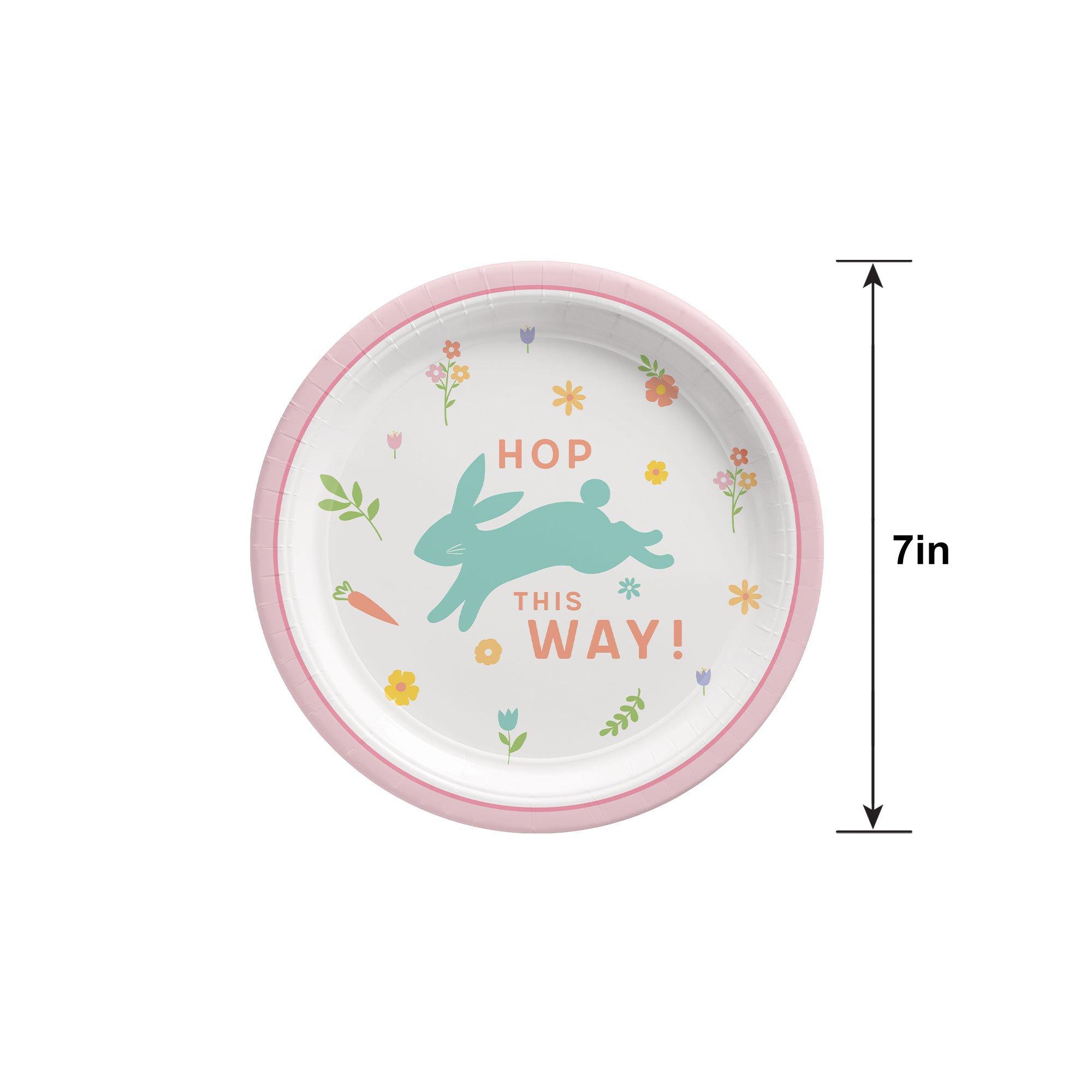 Hop This Way Easter Paper Dessert Plates, 7in, 8ct - Easter Wishes