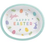 Happy Easter Oval Paper Plates, 12in x 10in, 8ct - Easter Wishes