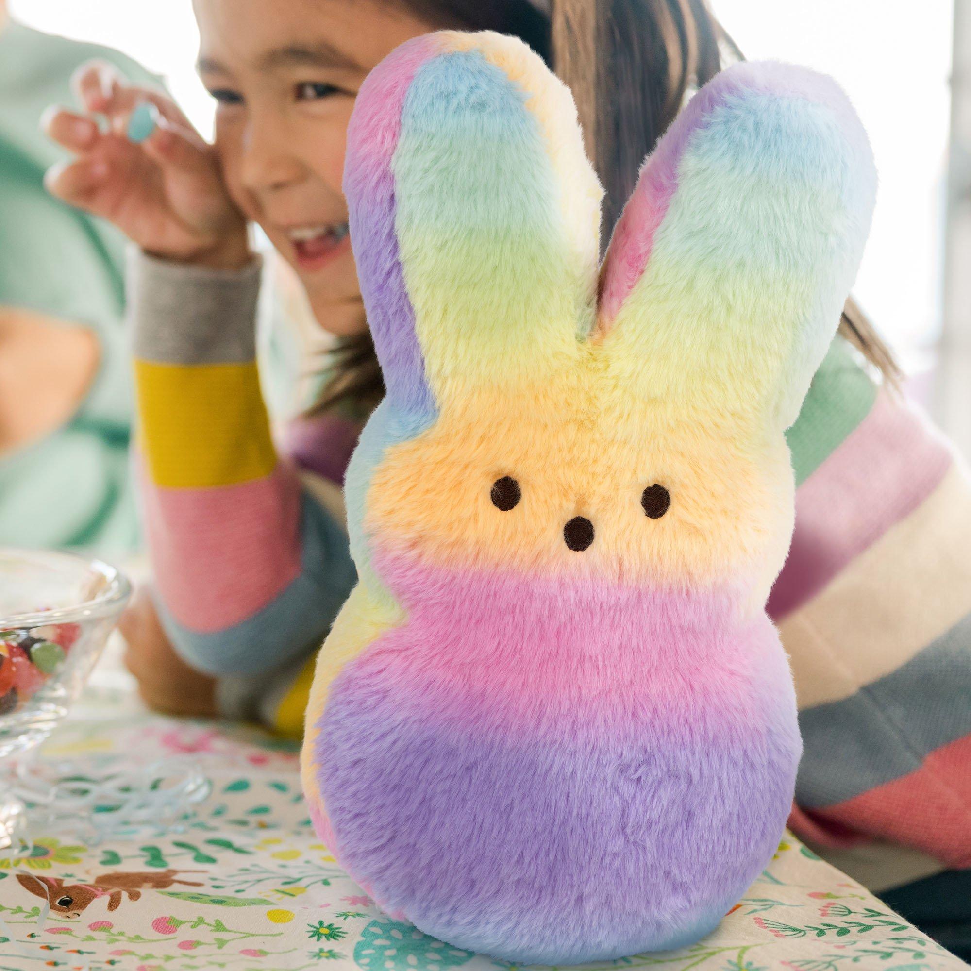 Peeps Pastel Rainbow Bunny Plush 9in Party City