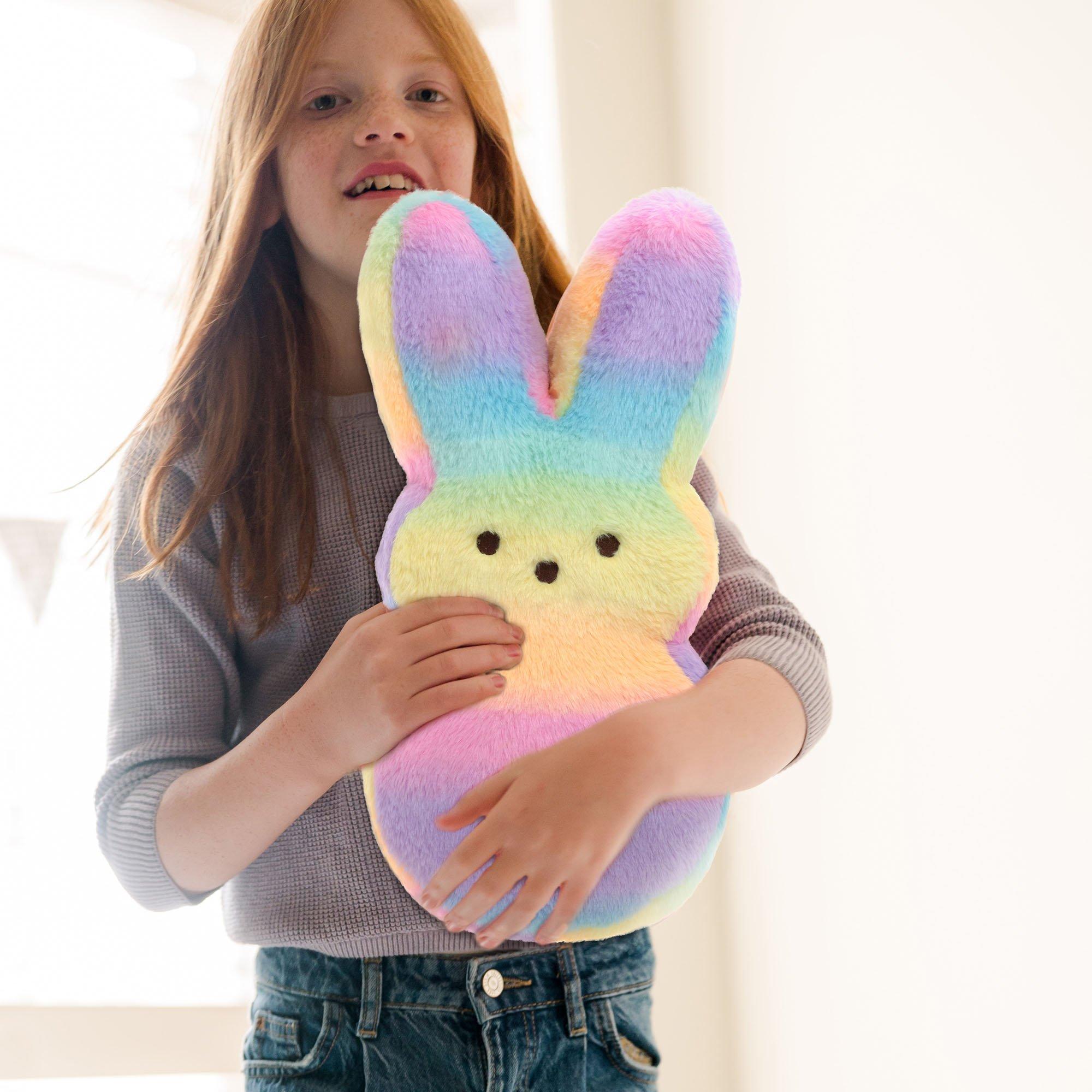 Peeps Pastel Rainbow Bunny Plush, 15in