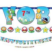 Customizable Super Mario Birthday Letter Banner Set, 2pc